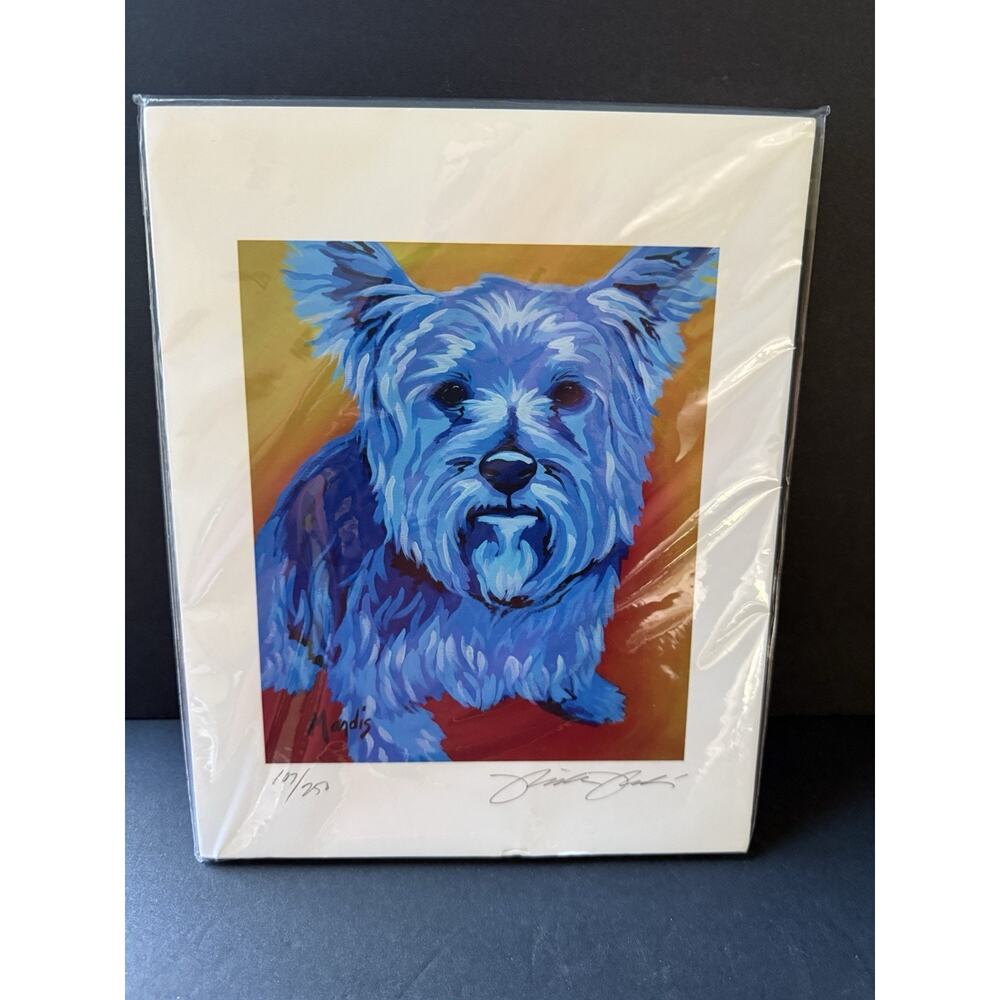 Yorkie Artisan Print 8x 10 Numbered Signed Art Print 100/250 Colorful Whimsy